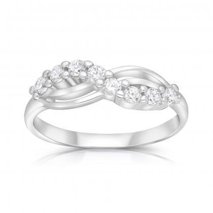 Sterling Silver Cz Infinity Ring, Forever Infinity..