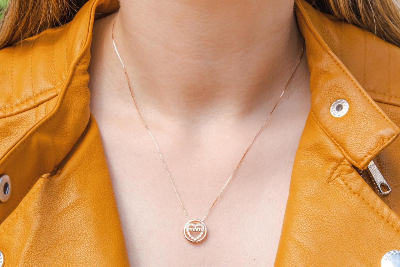 Rose Gold Mother Necklace, Mom Pendant Necklace, Mom Necklace, Mom Choker, Necklace For Mom, Mom Gift, Gift For Mother, Mothers Day Gift